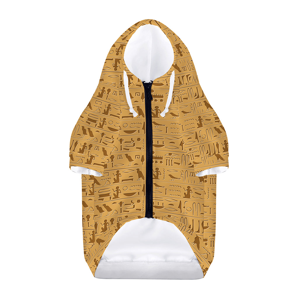 Ancient Egyptian Hieroglyphs Print Dog Zip Up Hoodie