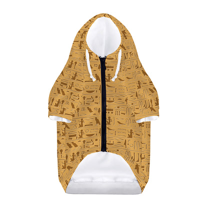 Ancient Egyptian Hieroglyphs Print Dog Zip Up Hoodie