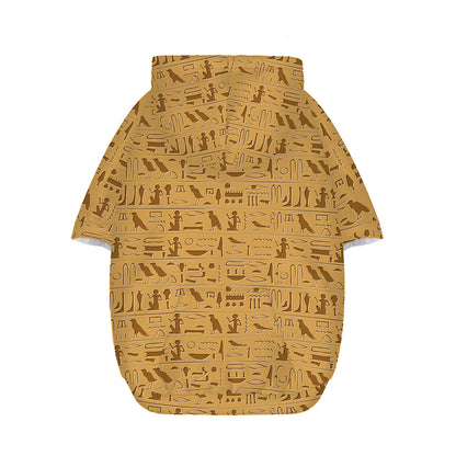 Ancient Egyptian Hieroglyphs Print Dog Zip Up Hoodie
