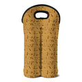 Ancient Egyptian Hieroglyphs Print Double Neoprene Wine Tote