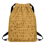 Ancient Egyptian Hieroglyphs Print Drawstring Backpack