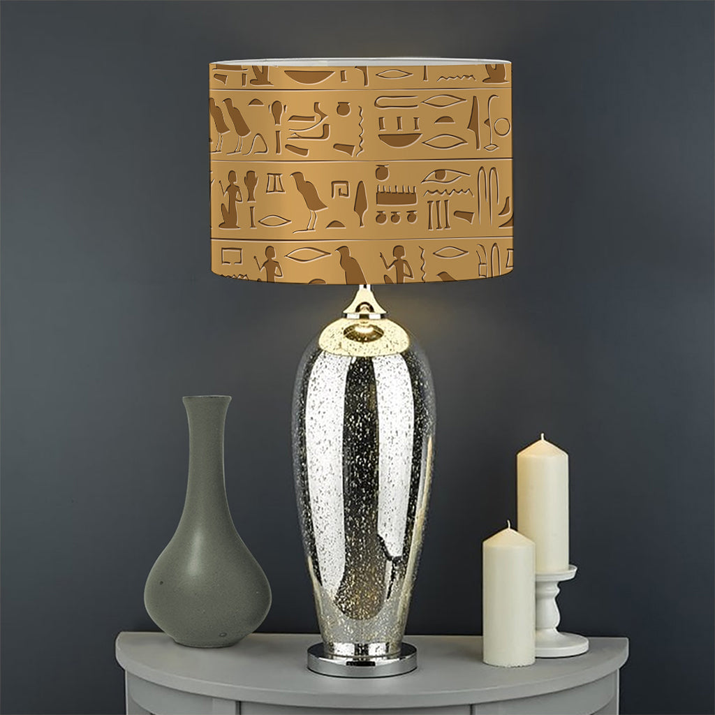 Ancient Egyptian Hieroglyphs Print Drum Lamp Shade