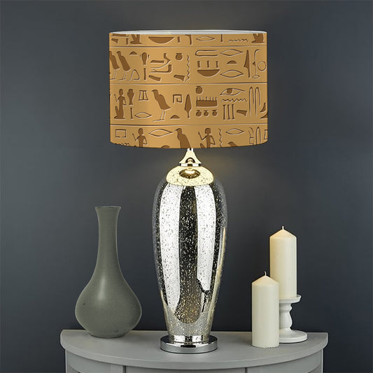 Ancient Egyptian Hieroglyphs Print Drum Lamp Shade