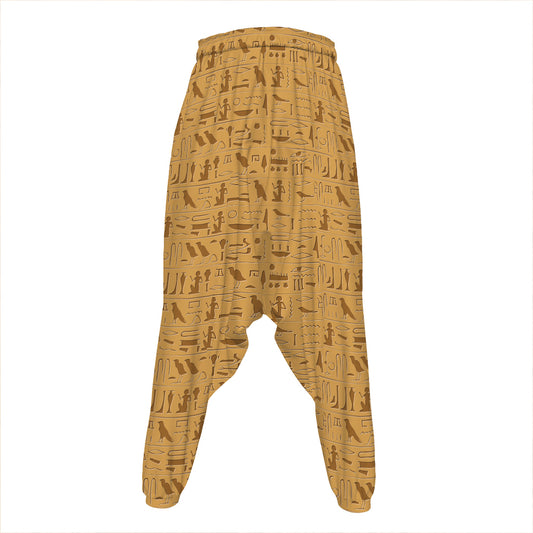 Ancient Egyptian Hieroglyphs Print Hammer Pants