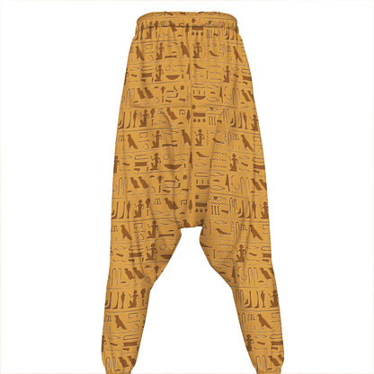 Ancient Egyptian Hieroglyphs Print Hammer Pants
