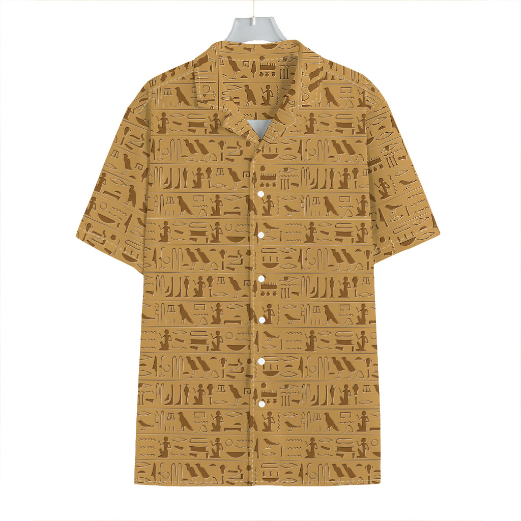 Ancient Egyptian Hieroglyphs Print Hawaiian Shirt