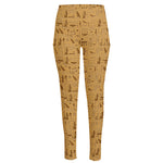 Ancient Egyptian Hieroglyphs Print High-Waisted Pocket Leggings