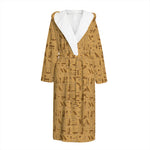 Ancient Egyptian Hieroglyphs Print Hooded Bathrobe