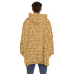 Ancient Egyptian Hieroglyphs Print Hoodie Blanket