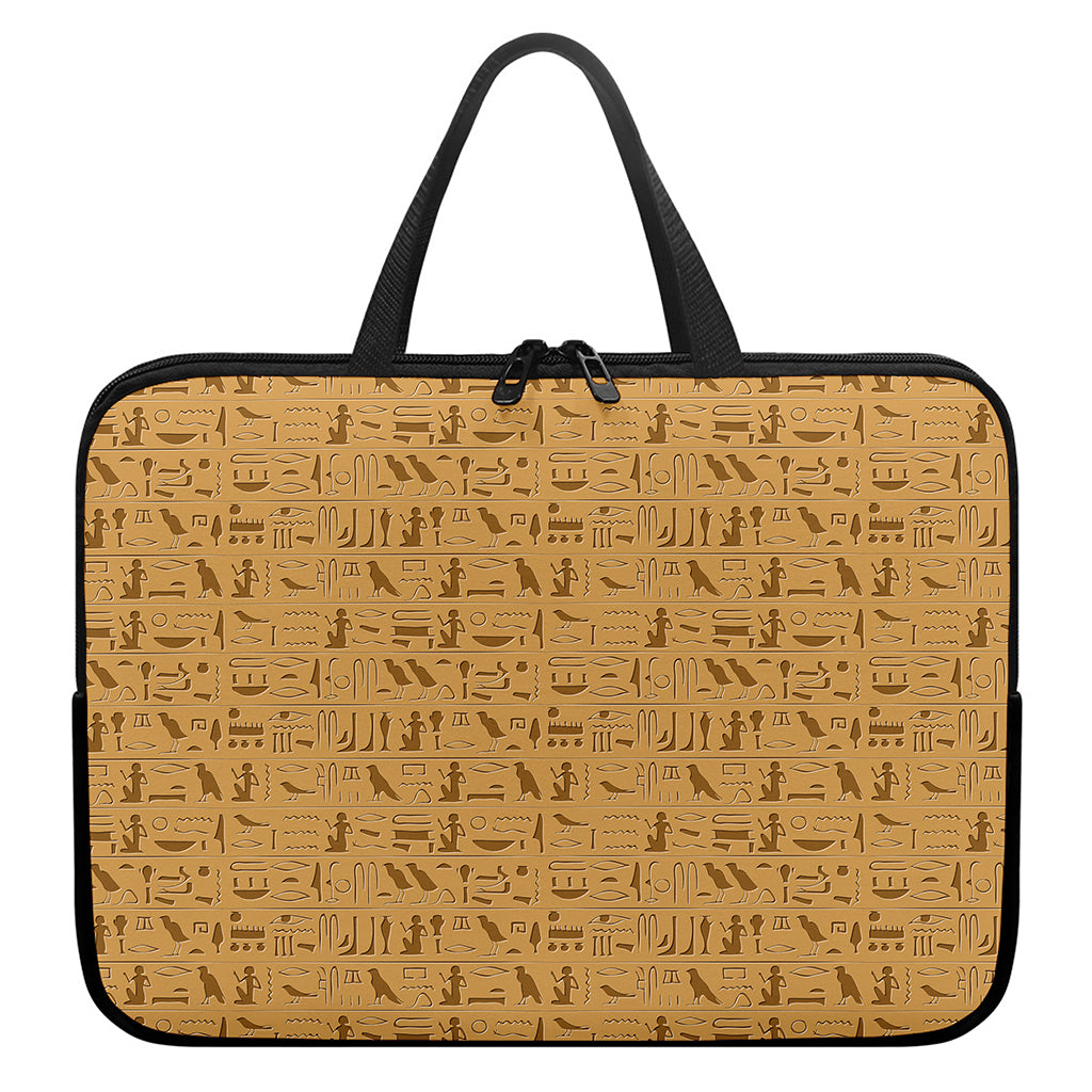 Ancient Egyptian Hieroglyphs Print Laptop Sleeve With Handle