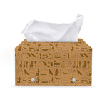 Ancient Egyptian Hieroglyphs Print Leather Tissue Box Cover