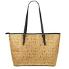 Ancient Egyptian Hieroglyphs Print Leather Tote Bag