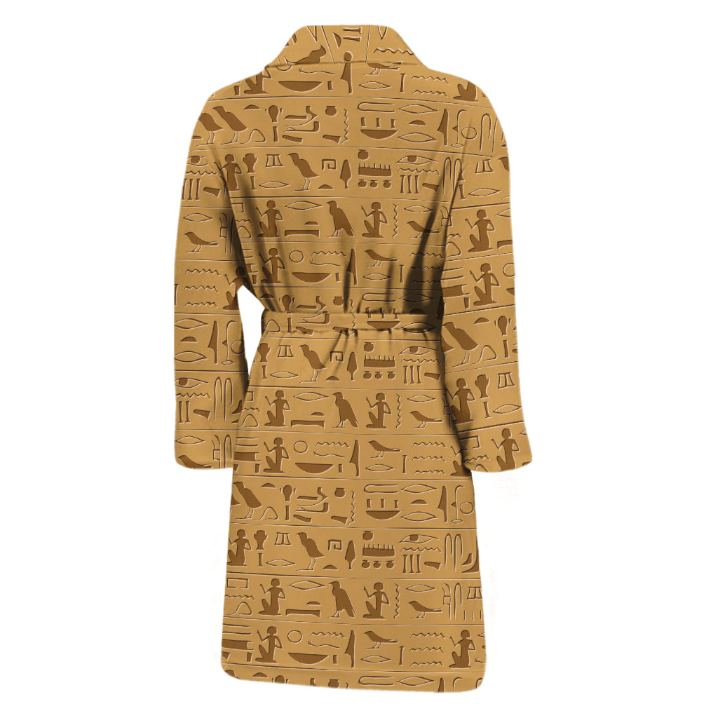 Ancient Egyptian Hieroglyphs Print Men's Bathrobe
