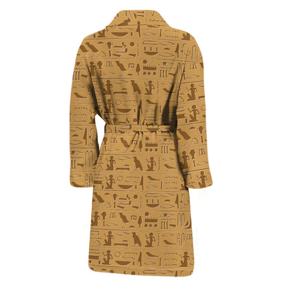 Ancient Egyptian Hieroglyphs Print Men's Bathrobe
