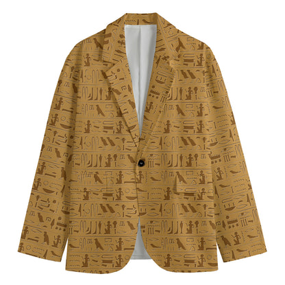Ancient Egyptian Hieroglyphs Print Men's Blazer