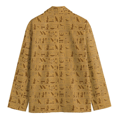 Ancient Egyptian Hieroglyphs Print Men's Blazer