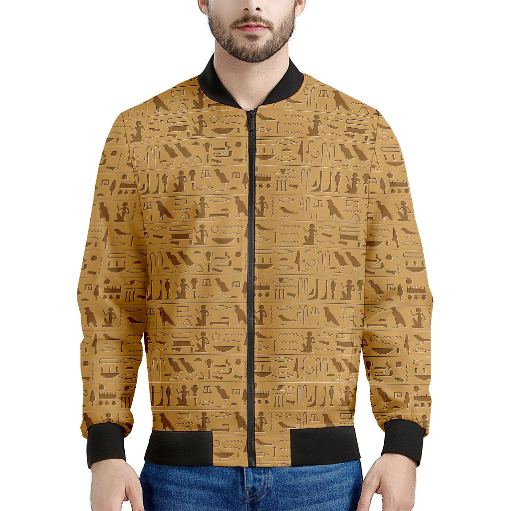 Ancient Egyptian Hieroglyphs Print Men's Bomber Jacket