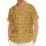 Ancient Egyptian Hieroglyphs Print Men's Deep V-Neck Shirt