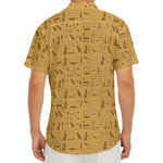 Ancient Egyptian Hieroglyphs Print Men's Deep V-Neck Shirt