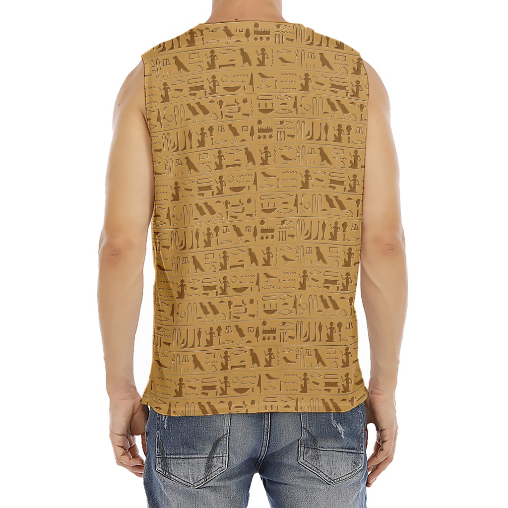 Ancient Egyptian Hieroglyphs Print Men's Fitness Tank Top