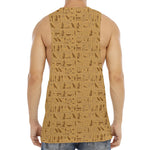 Ancient Egyptian Hieroglyphs Print Men's Muscle Tank Top