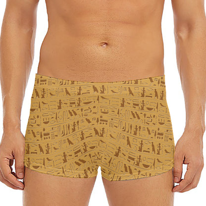 Ancient Egyptian Hieroglyphs Print Men's Short Boxer Briefs