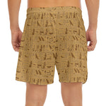 Ancient Egyptian Hieroglyphs Print Men's Split Running Shorts