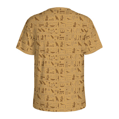 Ancient Egyptian Hieroglyphs Print Men's Sports T-Shirt