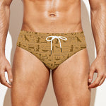Ancient Egyptian Hieroglyphs Print Men's Swim Briefs
