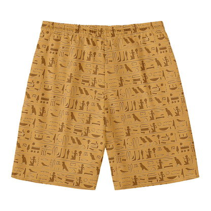 Ancient Egyptian Hieroglyphs Print Men's Swim Trunks