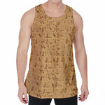 Ancient Egyptian Hieroglyphs Print Men's Velvet Tank Top