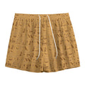 Ancient Egyptian Hieroglyphs Print Mesh Shorts