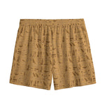 Ancient Egyptian Hieroglyphs Print Mesh Shorts