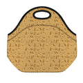 Ancient Egyptian Hieroglyphs Print Neoprene Lunch Bag