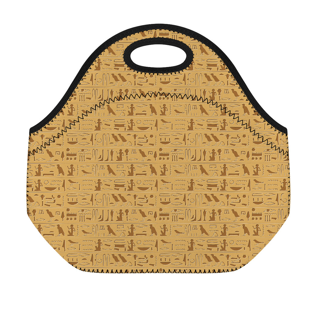 Ancient Egyptian Hieroglyphs Print Neoprene Lunch Bag