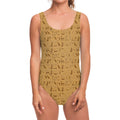 Ancient Egyptian Hieroglyphs Print One Piece Swimsuit