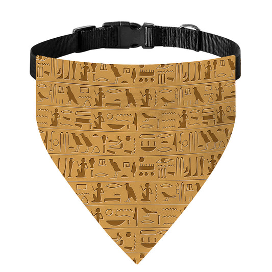 Ancient Egyptian Hieroglyphs Print Over The Collar Dog Bandana