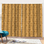 Ancient Egyptian Hieroglyphs Print Pencil Pleat Curtains