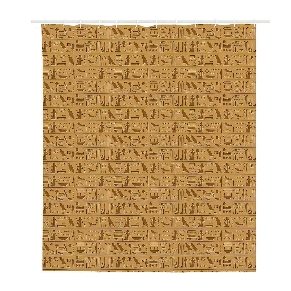 Ancient Egyptian Hieroglyphs Print Polyester Shower Curtain