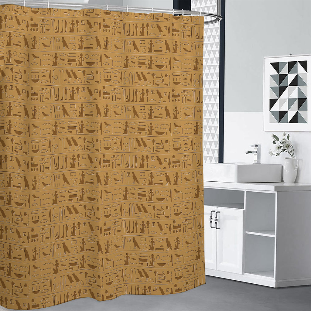 Ancient Egyptian Hieroglyphs Print Premium Shower Curtain