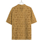 Ancient Egyptian Hieroglyphs Print Rayon Hawaiian Shirt