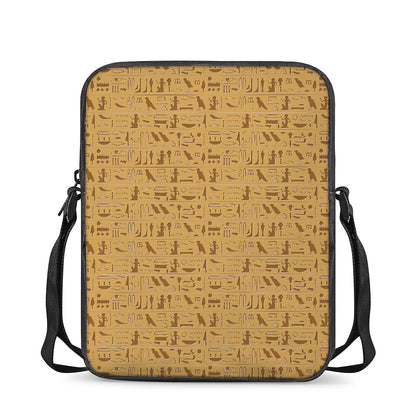 Ancient Egyptian Hieroglyphs Print Rectangular Crossbody Bag
