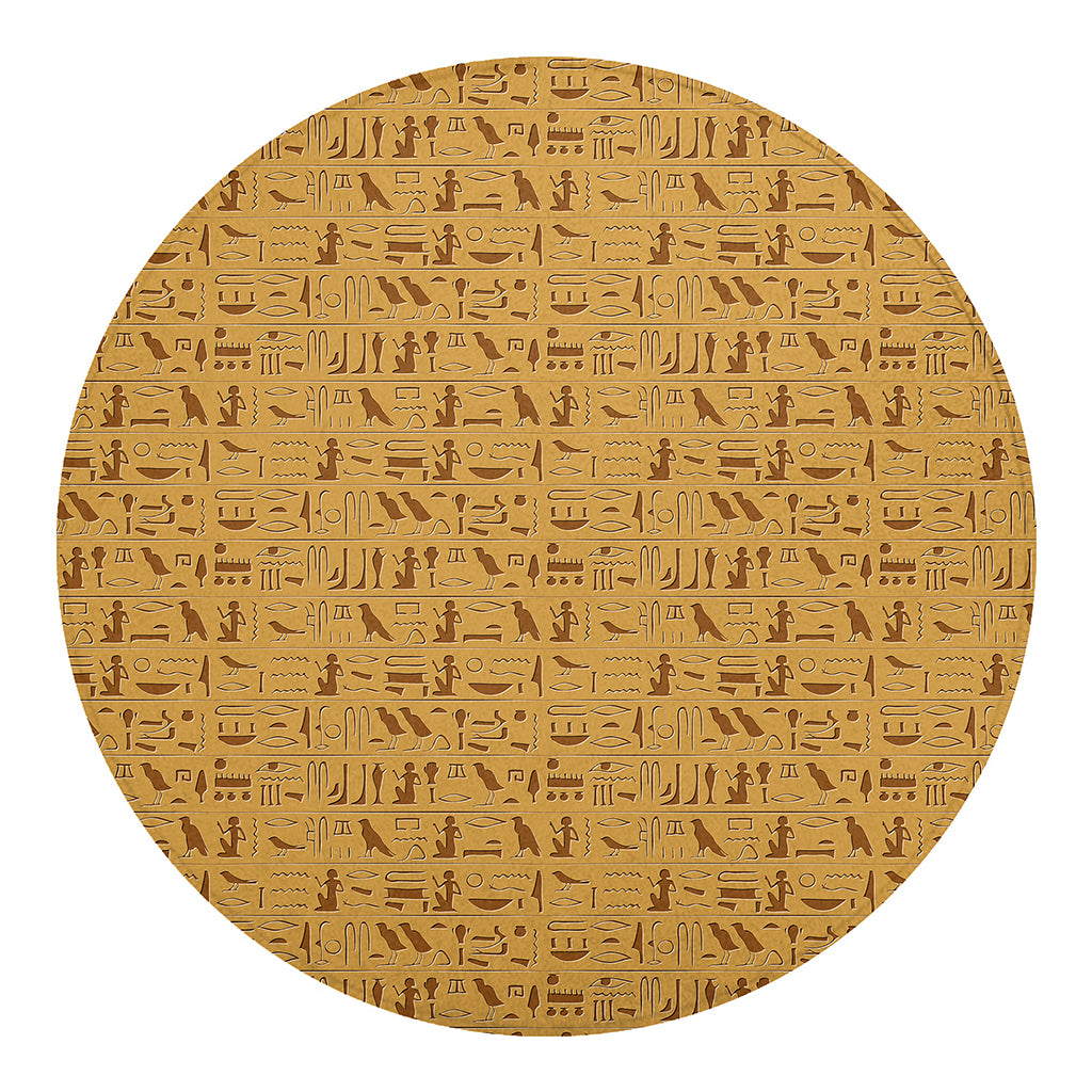 Ancient Egyptian Hieroglyphs Print Round Blanket