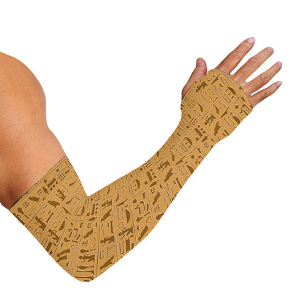 Ancient Egyptian Hieroglyphs Print Sun Protection Arm Sleeves