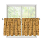 Ancient Egyptian Hieroglyphs Print Tier Curtains