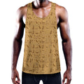 Ancient Egyptian Hieroglyphs Print Men's Workout Tank Top