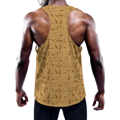 Ancient Egyptian Hieroglyphs Print Training Tank Top
