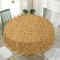 Ancient Egyptian Hieroglyphs Print Waterproof Round Tablecloth