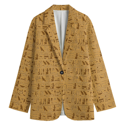Ancient Egyptian Hieroglyphs Print Women's Blazer