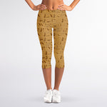 Ancient Egyptian Hieroglyphs Print Women's Capri Leggings